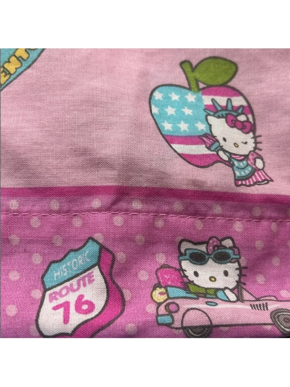 Sanrio Hello Kitty Rare 2008 US States flat sheet 94” x 65”